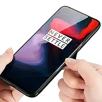 SUNNY FASHION Tempered Glass Back with Soft Edge TPU Full Protective Back Case Cover for OnePlus 8 - Black-thumb4