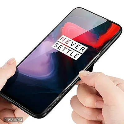 SUNNY FASHION Tempered Glass Back with Soft Edge TPU Full Protective Back Case Cover for OnePlus 8 - Black-thumb5