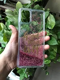 SUNNY FASHION Good Vibes Only Designer Quicksand Moving Liquid Floating Waterfall Printed Girls Stylish Back Cover for Infinix Hot 8 (Pink)-thumb1