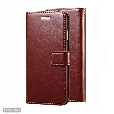 Sunny Fashion Vintage Leather Diary Wallet Card Holder Stand Flip Cover for Oppo Realme 3 Pro - Brown