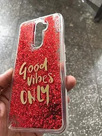 SUNNY FASHION Back Cover for Oppo A5 2020 / A9 2020 Good Vibes Only Designer Moving Liquid Floating Waterfall Girls Soft TPU Running Glitter Sparkle Back Case Cover for Oppo A5 2020 / A9 2020 (Red)-thumb1