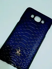 SUNNY FASHION Santa Barbara Polo Knight Series Luxury Leather Hard Cross Back Case Cover for Samsung Galaxy J7 2016 - Blue-thumb1