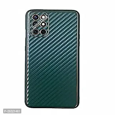 SUNNY FASHION Shockproof Carbon Fiber Armor Camera Protection Back Case Cover for OnePlus 8T / OnePlus 9R (Dark Green)