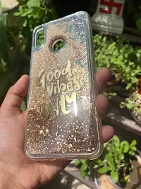 SUNNY FASHION Good Vibes Only Designer Quicksand Moving Liquid Floating Waterfall Girls Soft TPU Mobile Back Case Cover for Xiaomi Redmi Note 7 / Note 7 Pro (Running Glitter Sparkle Gold)-thumb3