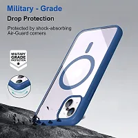 SUNNY FASHION Back Case Cover Compatible for iPhone 14 Mag-Safe Support Wireless Magnetic Shockproof Transparent Case for iPhone 14 (Blue)-thumb3