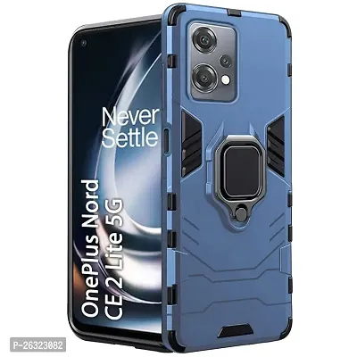SUNNY FASHION Polycarbonate Back Cover Case For Oneplus Nord Ce 2 Lite 5G|Tough Armor Bumper|Ring HolderKickstand In-Built|360 Degree Protection Back Cover For Oneplus Nord Ce 2 Lite 5G (Blue)