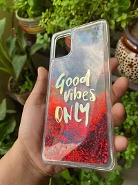 SUNNY FASHION Good Vibes Only Designer Quicksand Moving Liquid Floating Waterfall Girls Soft TPU Mobile Back Case Cover for Samsung Galaxy A71 (Running Glitter Sparkle Red)-thumb4