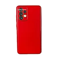 SUNNY FASHION Back Case Cover for Samsung Galaxy A72 Electroplated Leather Shockproof Armor Camera Protection Back Case for Samsung Galaxy A72 (Red)-thumb1