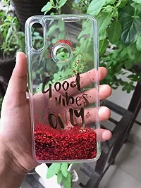 SUNNY FASHION Back Cover for Xiaomi Redmi Note 7/Note 7 Pro (TPU, Plastic | Red | Good Vibes With Running Glitter )-thumb4