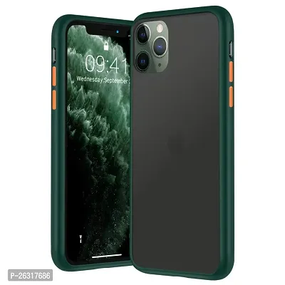 SUNNY FASHION Hard Matte Finish Smoke Case with Soft Side Frame Fit Protective Back Case Cover for iPhone 12 Pro Max [Translucent Ant-Slip Matte] Smoke Dark Green