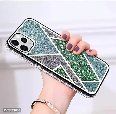 SUNNY FASHION Premium Glitter Shockproof Back Case Cover Compatible with iPhone 12 Pro Max (Green)-thumb3