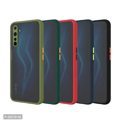 SUNNY FASHION Hard Matte Finish Smoke Case with Soft Side Frame Fit Protective Back Case Cover for Realme 7 [Translucent Ant-Slip Matte] Smoke Dark Green-thumb3