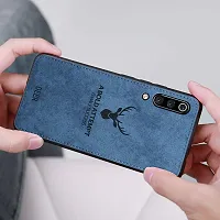 SUNNY FASHION Deer Series Hybrid Fabric Case Flexible  Shockproof Inbuilt Anti-Slip Grip Designer Back Case Cover for Samsung Galaxy A50s / A50 / A30s (Blue)-thumb1