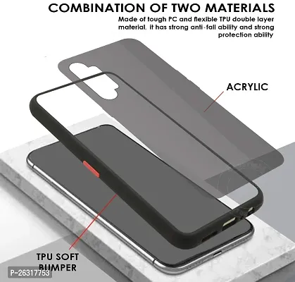 SUNNY FASHION Hard Matte Finish Smoke Case with Soft Side Frame Fit Protective Back Case Cover for Realme XT [Translucent Ant-Slip Matte] Smoke Black-thumb3