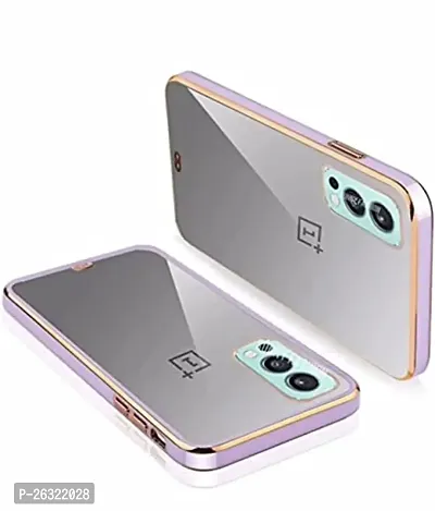 SUNNY FASHION Premium Chrome Case Camera Protection Compatible with OnePlus Nord 2 | Transparent Silicone TPU Mobile Back Cover for 1+Nord 2 (Purple)