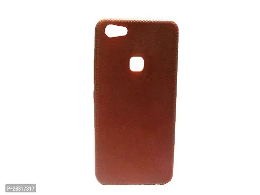 Sunny Fashion Leather Stiched Slim Fit Back Case Cover for Vivo Y81 - Brown