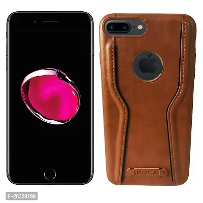 Sunny Fashion Leather Back Case Cover for iPhone 7 Plus - Brown