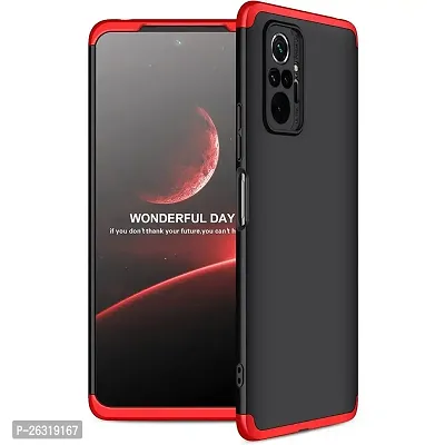 SUNNY FASHION Double Dip 3-in-1 Full 360 Protection Back Case Cover for Redmi Note 10 Pro/Note 10 Pro Max (Red)