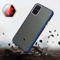 SUNNY FASHION Hard Matte Finish Smoke Case with Soft Side Frame Fit Protective Back Case Cover for Samsung Galaxy A71 [Translucent Ant-Slip Matte] Smoke Blue-thumb3