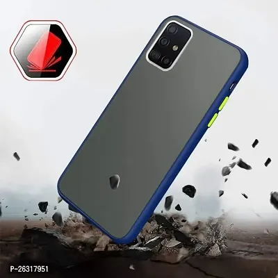 SUNNY FASHION Hard Matte Finish Smoke Case with Soft Side Frame Fit Protective Back Case Cover for Samsung Galaxy A71 [Translucent Ant-Slip Matte] Smoke Blue-thumb4