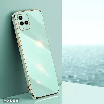 SUNNY FASHION Liquid TPU Silicone Shockproof Flexible with Camera Protection Soft Back Cover Case for Vivo Y21 / Y21T / Y21A / Y21e / Y33s / Y33T (Mint Green)-thumb2