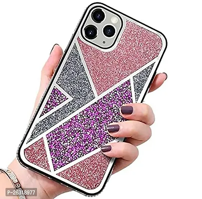 SUNNY FASHION Premium Glitter Shockproof Back Case Cover Compatible with iPhone 12 Pro Max (Pink)