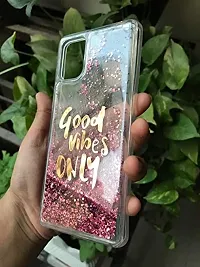 Sunny Fashion Good Vibes Only Designer Quicksand Moving Liquid Floating Waterfall Girls Soft TPU Mobile Back Cover for Samsung Galaxy A51 (Running Glitter Sparkle Pink)-thumb4