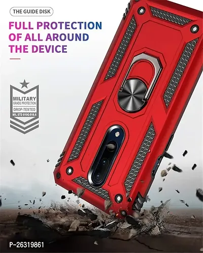 SUNNY FASHION Back Cover for Vivo V17 Pro Magnetic Ring Holder 360 Stand Shockproof Protection Dual Layer Bumper Hard Back Case for (Vivo V17 Pro, Red)-thumb4