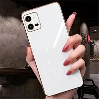 SUNNY FASHION Back Cover for Vivo V25 5G Liquid TPU Silicone Shockproof Flexible with Camera Protection Soft Back Case Cover for Vivo V25 5G (White)-thumb1