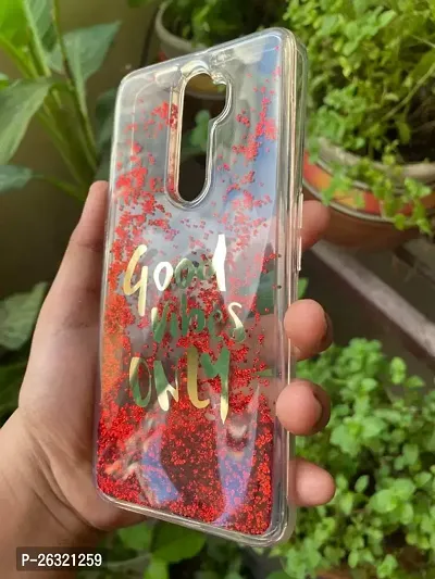 SUNNY FASHION Back Cover for Oppo Reno 2Z / Reno 2F Good Vibes Only Designer Moving Liquid Floating Waterfall Girls Soft TPU Running Glitter Sparkle Back Case Cover for Oppo Reno 2Z / Reno 2F- Red-thumb2