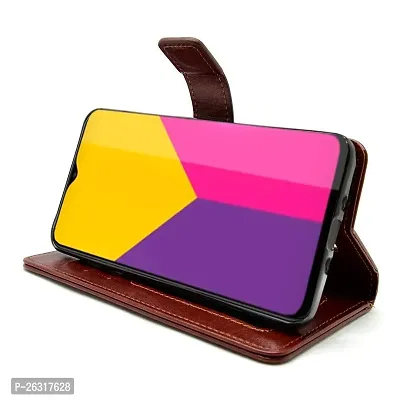 SUNNY FASHION Vintage Leather Inner TPU Foldable Stand Wallet Card Slots Flip Case Cover for Xiaomi Redmi Note 8 Pro - Brown-thumb3