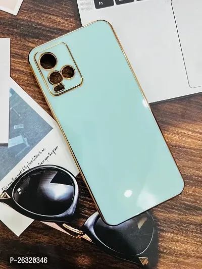 SUNNY FASHION Liquid TPU Silicone Shockproof Flexible with Camera Protection Soft Back Cover Case for Vivo Y21 / Y21T / Y21A / Y21e / Y33s / Y33T (Mint Green)
