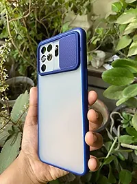 Sunny Fashion Camera Lens Slide Protection Shutter Flexible Removable Case Stylish Matte Back Case Cover for Oppo F19 pro (Blue)-thumb2