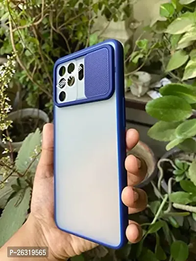 Sunny Fashion Camera Lens Slide Protection Shutter Flexible Removable Case Stylish Matte Back Case Cover for Oppo F19 pro (Blue)-thumb3