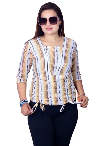 SUNNY FASHION Women Casual Cotton Linen Tunics Top for Women Girls Top (Medium)