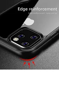 SUNNY FASHION Transparent Hybrid Hard PC Back TPU Bumper Impact Resistant Case Cover for iPhone 12 / iPhone 12 Pro (Black, Transparent)-thumb3