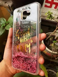 SUNNY FASHION Mobile Back Cover Case for Samsung Galaxy J6 Plus Good Vibes Only Transparent Liquid Floating Glitter Back Cover for (Samsung Galaxy J6 Plus, Pink)-thumb3