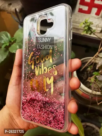 SUNNY FASHION Mobile Back Cover Case for Samsung Galaxy J6 Plus Good Vibes Only Transparent Liquid Floating Glitter Back Cover for (Samsung Galaxy J6 Plus, Pink)-thumb4