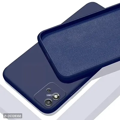 SUNNY FASHION Back Case Cover for Realme Narzo 50i Liquid TPU Silicone Shockproof Flexible with Camera Protection Soft Back Case for Realme Narzo 50i (Blue)