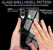 SUNNY FASHION Back Cover for Vivo Y19 / U20 Marble Finish Glass for Vivo Y19 / U20 - Black-thumb2