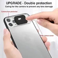 SUNNY FASHION Camera Lens Slide Protection Matte Back Case Cover Compatible for iPhone 12 Pro Max - Black-thumb1