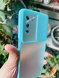 SUNNY FASHION Back Cover for Oppo A54 Camera Lens Slide Protection Matte Stylish Latest Back Case Cover for Oppo A54 (Mint Green)-thumb1