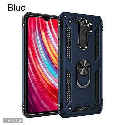 Sunny Fashion Dual Layer Tough Rugged Ring Holder Stand Armor Shockproof Drop Protection Case Cover?for Xiaomi Redmi Note 8 - Blue