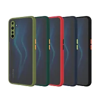 SUNNY FASHION Hard Matte Finish Smoke Case with Soft Side Frame Fit Protective Back Case Cover for Realme 7 [Translucent Ant-Slip Matte] Smoke Black-thumb2
