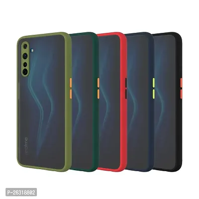 SUNNY FASHION Hard Matte Finish Smoke Case with Soft Side Frame Fit Protective Back Case Cover for Realme 7 [Translucent Ant-Slip Matte] Smoke Black-thumb3