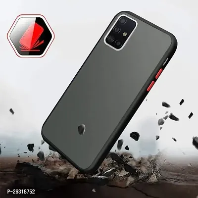 SUNNY FASHION Hard Matte Finish Smoke Case with Soft Side Frame Fit Protective Back Case Cover for Samsung Galaxy A71 [Translucent Ant-Slip Matte] Smoke Black-thumb3