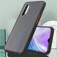 SUNNY FASHION Hard Matte Finish Smoke Case with Soft Side Frame Fit Protective Back Case Cover for Realme XT [Translucent Ant-Slip Matte] Smoke Black-thumb3