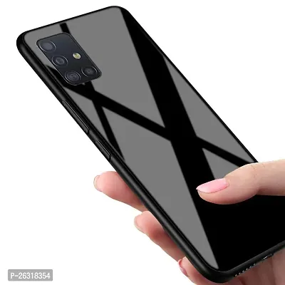 SUNNY FASHION Back Cover Vivo V20 Luxurious Glass Soft Edge Protective TPU Bumper Stunning Design Case for Vivo V20 - Black-thumb2