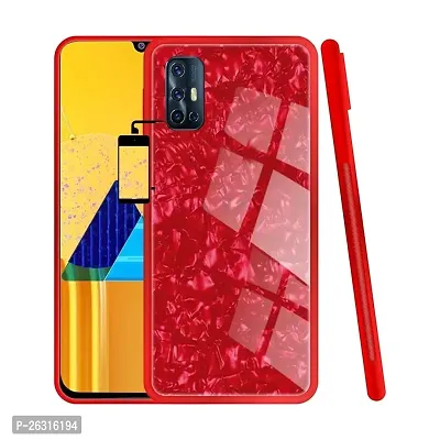 Sunny Fashion Back Case Cover for Samsung S20 Plus Marble Case Anti Slip Grip and Camera Protection Back Cover for S20 Plus - Red