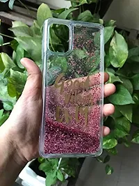 Sunny Fashion Good Vibes Only Designer Quicksand Moving Liquid Floating Waterfall Girls Soft TPU Mobile Back Cover for Samsung Galaxy A71 (Running Glitter Sparkle Pink)-thumb1